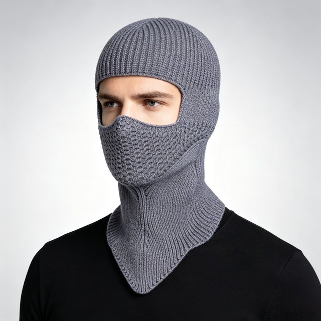 Wool Knit Balaclava Winter Full Face Mask Thermal Neck Scarf Warmer Windproof Ski Cycling Mountaineering Hat for men Women