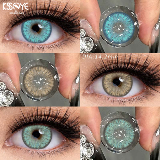 KSSEYE 1Pair New Colored Contact Lenses for Eyes Blue Lenses Green Contacts Lenses Korean Lenses Brown Lenses Cosmetic Contacts