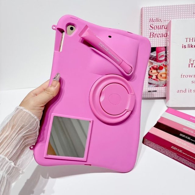 3D Lipstick Make-up Silicone Case For IPad 11th 11 10th GEN air 4 5 10.9 pro 11 9.7 10.2 Portable Lip Gloss Tablet Cover