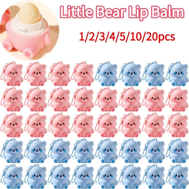 Children's Bear Lip Balm Moisturizing Anti-drying Cracking Baby Lip Balm Fade Lip Lines Lipstick For Children Lip Care 1-20PCS