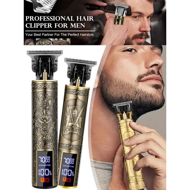 Professional Hair Clippers for men - Cordless Rechargeable Zero Gapped T-Blade Trimmer Electric Beard Edgers Haircut Tool