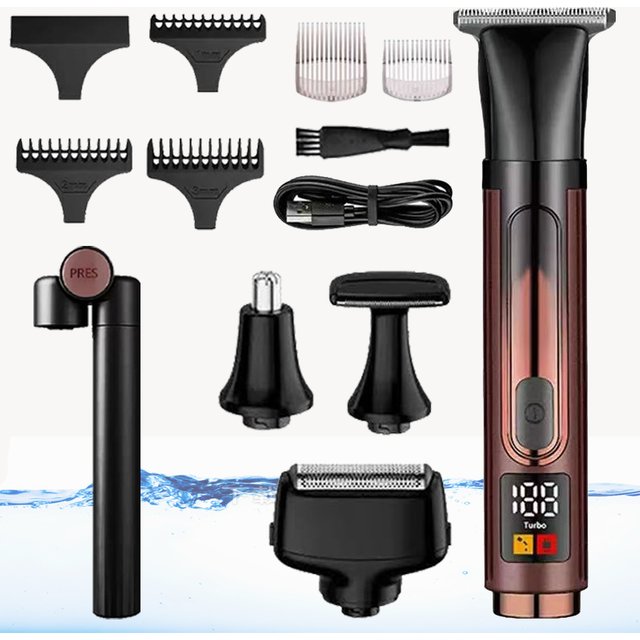 4in1 Professional Electric Self Back Shaver Extreme Long Handle Back Hair Shaving Hair Clipper Nose Hair Trimmer Body Grooming