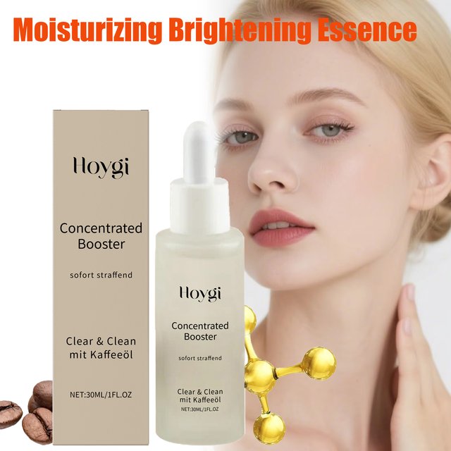 Moisturizing Brightening Essence Concentrated Booster Hydrates Evens Skin Tone Anti-Dryness Smooth Facial Serum for Glowing Skin