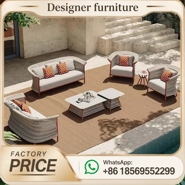 Outdoor Aluminum Alloy Sofa Set Waterproof Sunscreen Patio Garden Furniture For Villa Courtyard Hotel Resort Leisure