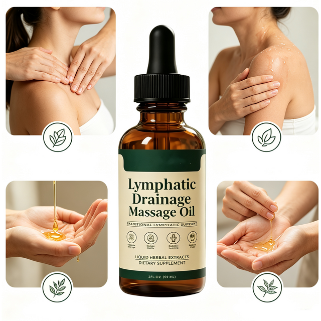 59ml Lymphatic Drainage Massage Oil Natural Plant Extract Serum Relieve Edema Fatigue Improve Skin Puffiness Skin Care Oil