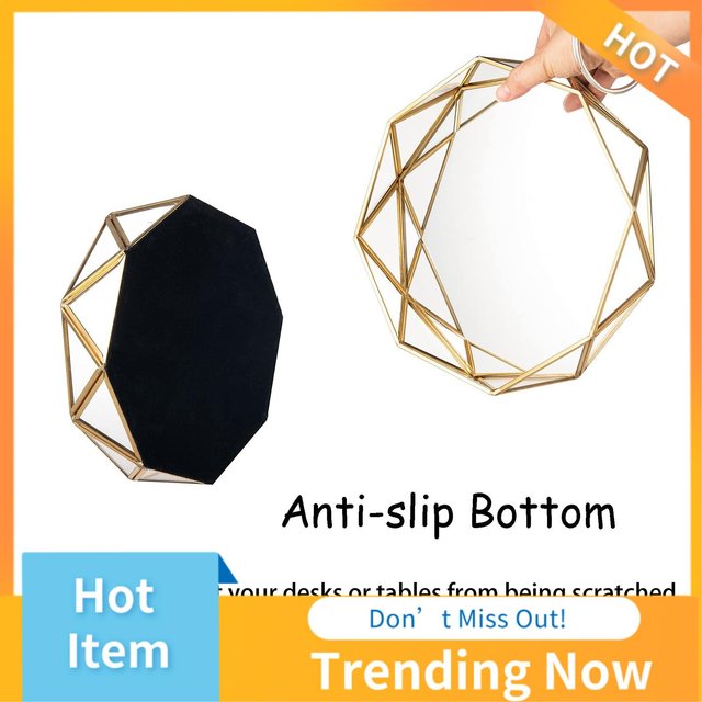 ABNL plateau miroir en verre doré platEau de parfum plateau de vanité de maquillage Jvintage organisateur de bijoux de maquillage plateau en verre miroir