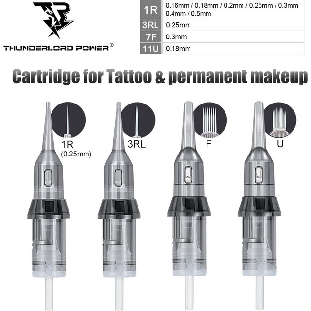 New Mixed Tattoo Cartridge Needle for Universal Tattoo Pen Cartridge RL U 0.18mm 0.25mm Permanent Makeup Tattoo Needles