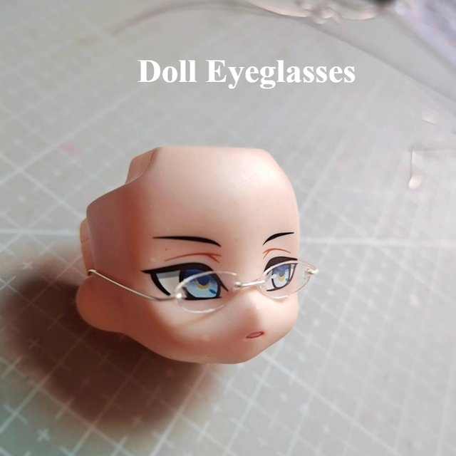 OB11/GSC Cartoon Doll Elliptical Frameless Transparent Glasses DIY Polymer Clay Animation Character Facial Decoration Accessorie