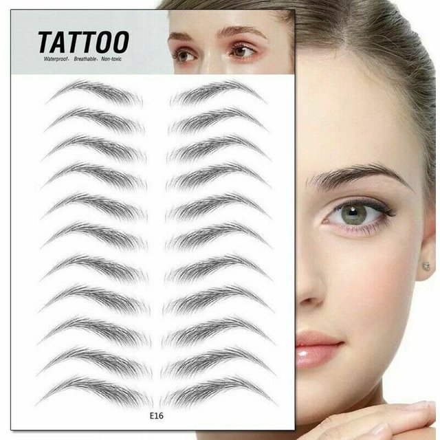 4D Natural Vivid Hair-like Realistic False Eyebrows Brow Tattoo Eyebrow Stencil Waterproof Lasting Eye Makeup Eye Brow Stickers