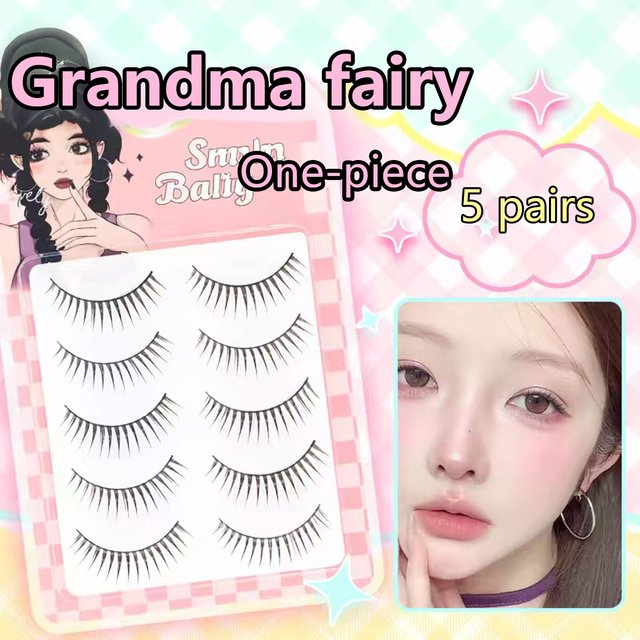 5 Pairs One-piece False Eyelashes Natural Looking Strip Lashes with Black Band for Daily Makeup Party Cosplay Lash Extension