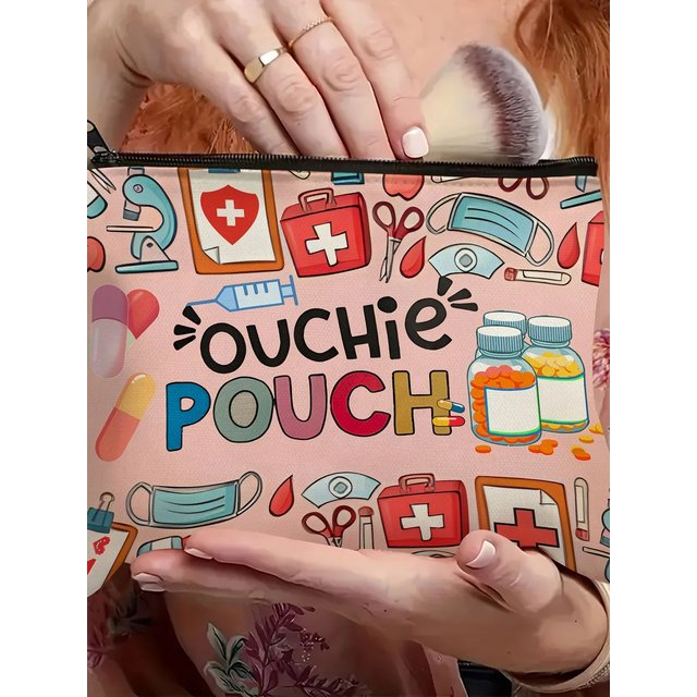 A Medicine cosmetic bag - Women's cute multifunctional zipper pouch, jewelry storage bag