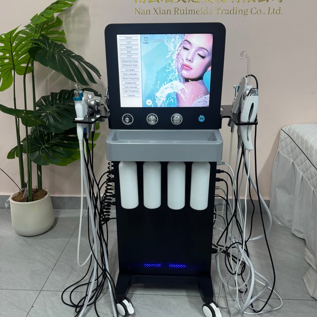 14 in 1 Women Aesthetic Beauty Equipment Bubble Oxygenation Ultrasonic Scrubber Hydrodermabrasion Hydro Facial Machine
