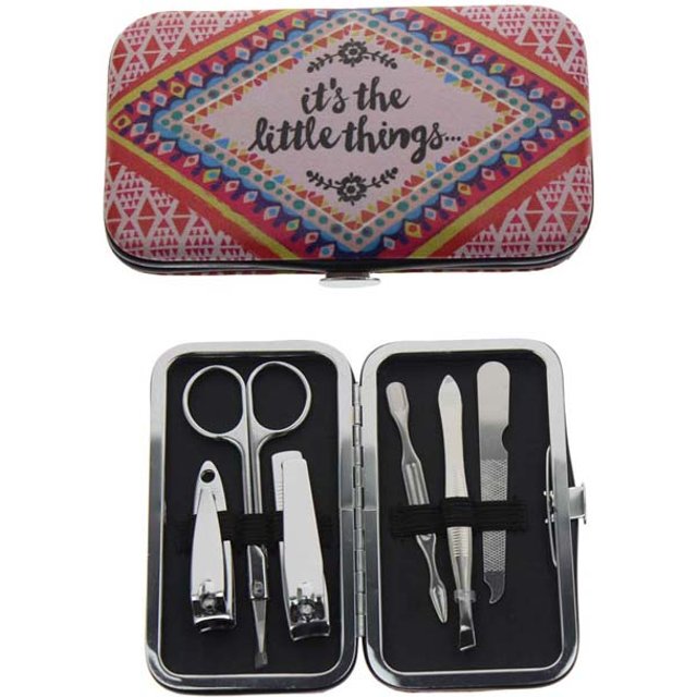 6 in 1 Professional Luxury French Women Girl Travel Nail Care Manicure Pedicure Nail Clipper Gift Set Kit Tool Product
