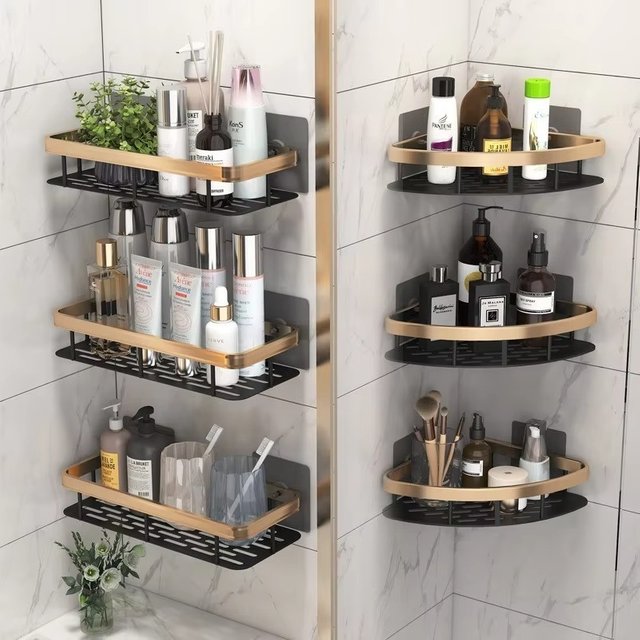 Boutique étagère de salle de bain Pas besoin forage Aluminium support mural de douche Shampooing