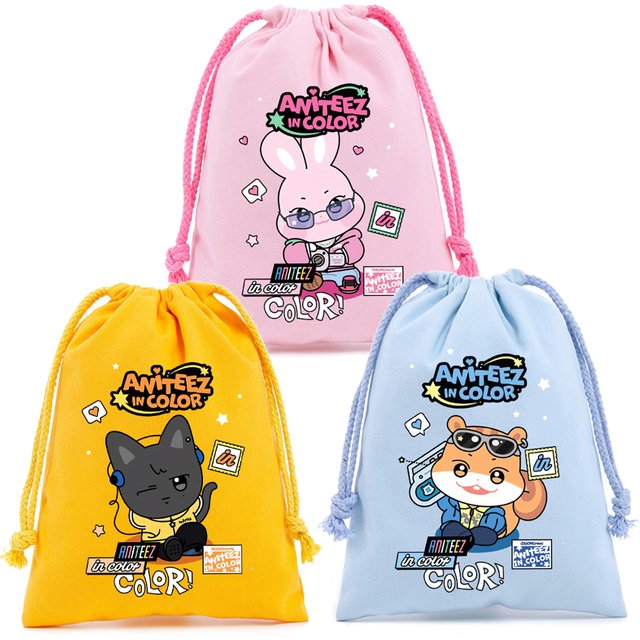 ATEEZS Drawstring Bag New Anime SAN SEONGHWA WOOYOUNG Gift Bags Travel Desktop Organizer Makeup Pouch Fashion School Coin Purse