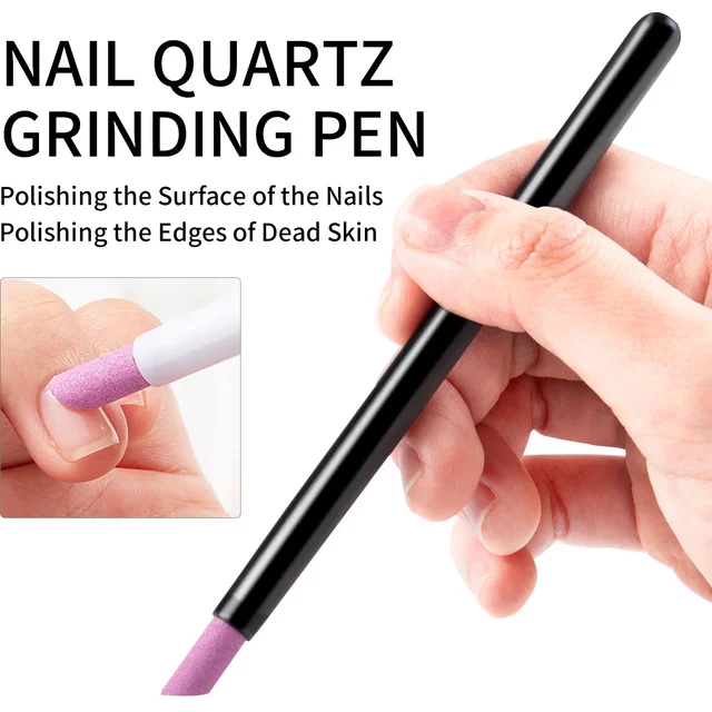 5Pcs Quartz Pen Nail Cuticle Remover Pusher Grinding Manicure Stick Professional Care Tool for Dead Skin Nail Polish Accessories