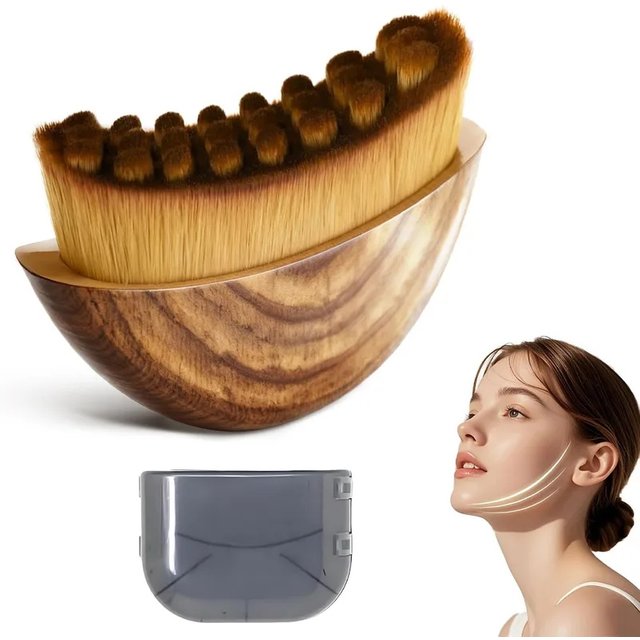 1Pc Lymphatic Drainage Face Brush With Storage Box Facial Contour Massage Brush For Face Chin Neck Skin Care Tool