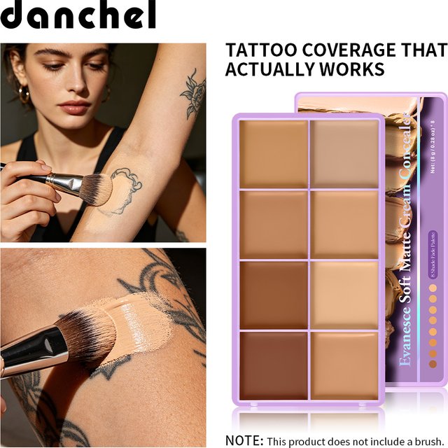 8 Shade Cream Concealer Palette Waterproof Full Coverage Multi-Function Cream Blemishes & Cover Long-Lasting Korean Makeup