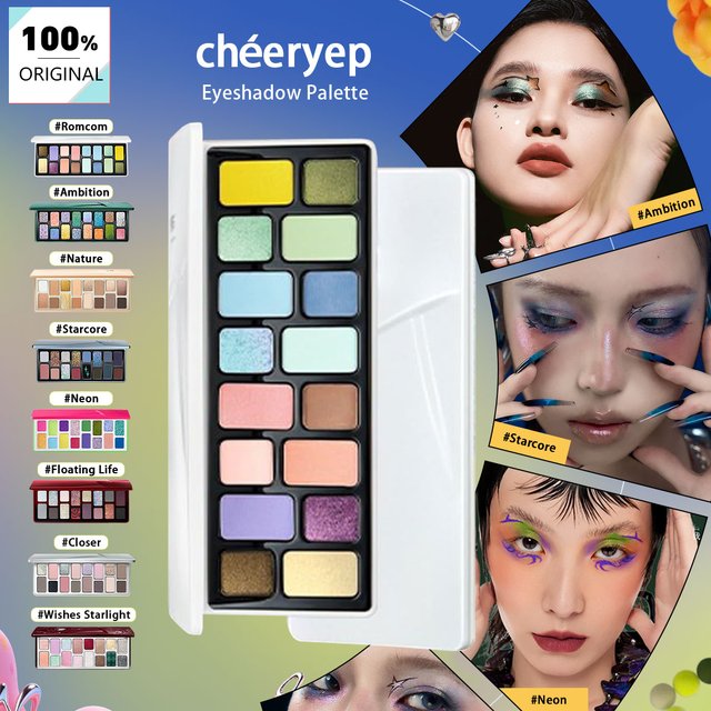 Cheeryep Qianyan Eyeshadow Palette, Multi-Finish & Anti-Fallout Formula, Silky Application, Neutral Base Tones, Professional-Gra