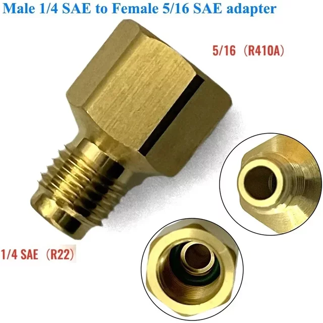 1pcs R410A Conditioner Adapter Quick Coupling 1/4 To 5/16 Thread Quick Coupling For Adapter Connector Accessories