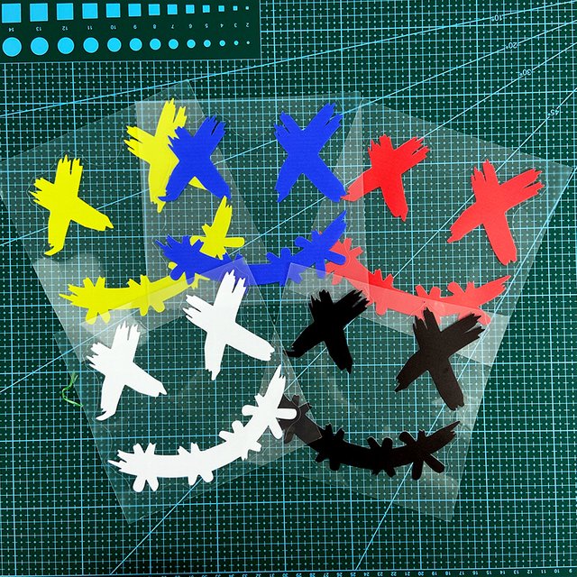 1PC Demon Smiling Face Waterproof Motorcycle Stickers Motorbike Windshield Scooter Body Car Window Funny Sunscreen Vinyl Decals