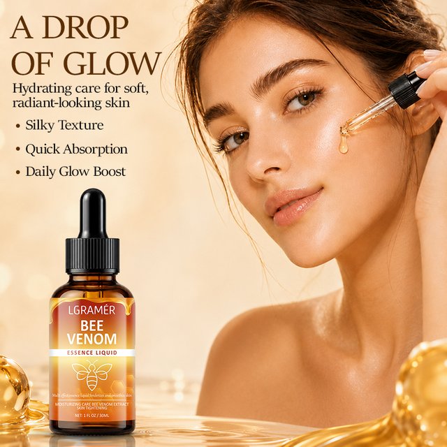 Bee Venom Serum with Hyaluronic Acid, Powerful Moisturizing Tighten Skin, Hydrate Dry Skin Care, Make Skin Smooth Tender Glowing