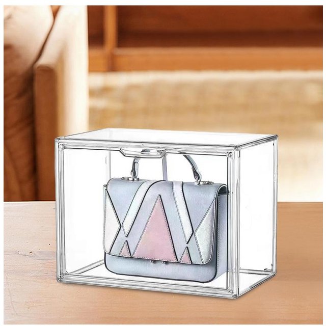 1Pc Storage Bin Transparent Sturdy See through Organizing Solution Display Case for Home Cosmetic Collectibles Cabinet Entryway