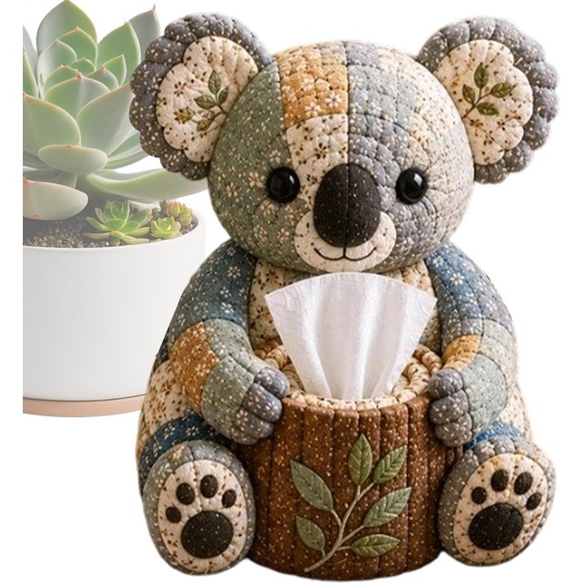 Facial Tissue Holder DIY Kit Handmade Quilting Animal Design Quilted Napkin Holder for women Men Beginner Night Stands Bathrooms