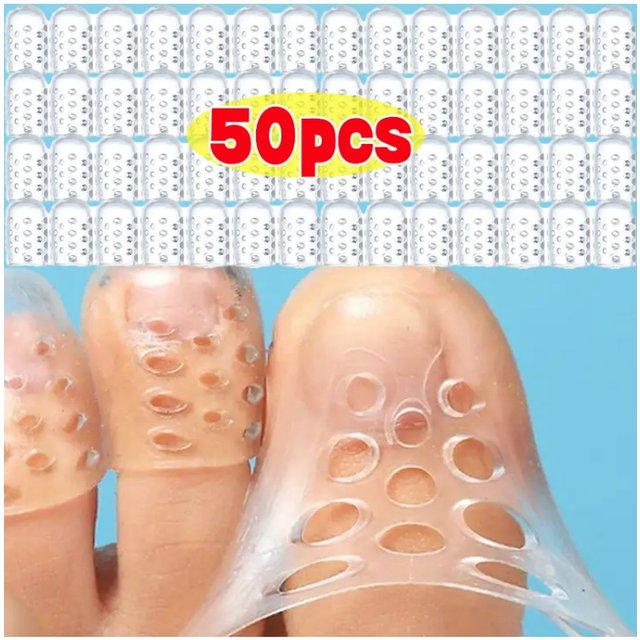 50pcs to 5pcs Elasticity Silicone Toe Caps Women Gel Little Toe Tube Protector Anti-Friction Breathable Foot Care Toes Covers