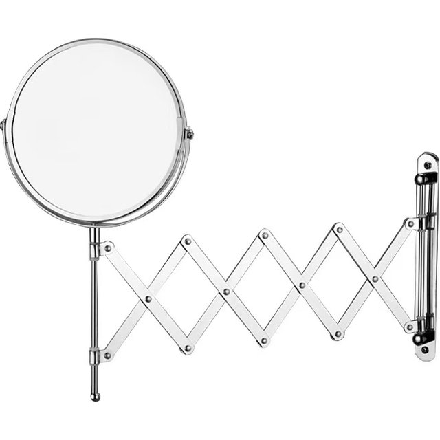 Stretchable Portable Hotel Bathroom Magnifying Makeup Mirror, Telescopic Folding Mirror, Self-Hanging Wall-Attached Double-Sided