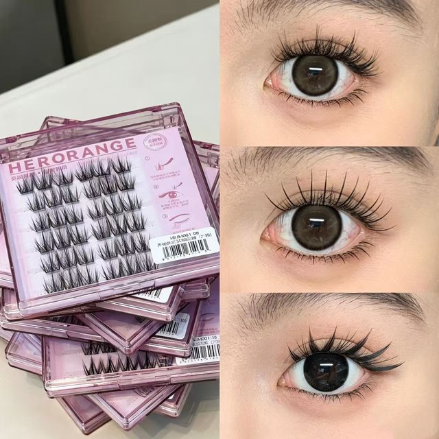 Herorange Stemless Glue Free Lashes 12 Popular Styles Inbuilt Adhesive Easy Remove Natural Curly Daily Dating Makeup