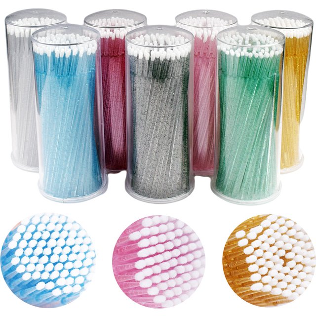 Grafted Eyelash Lengthening Cleaning Cotton Swab Eyelash Lifting Glue Remover Applicator Makeup Micro Brush Tool Wholesale