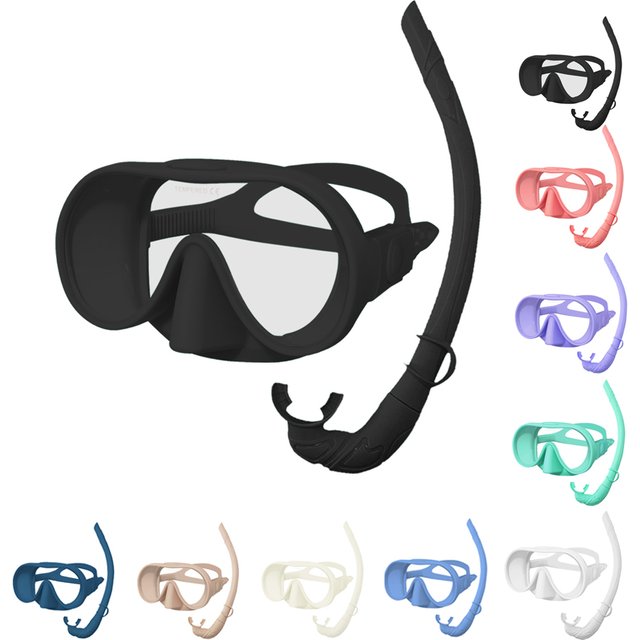 Diving Facial Mirror, Anti-Fog 180° Snorkeling Facial Mirror,HDDeep Water Diving Mask Diving Goggles with Respiratory Tube