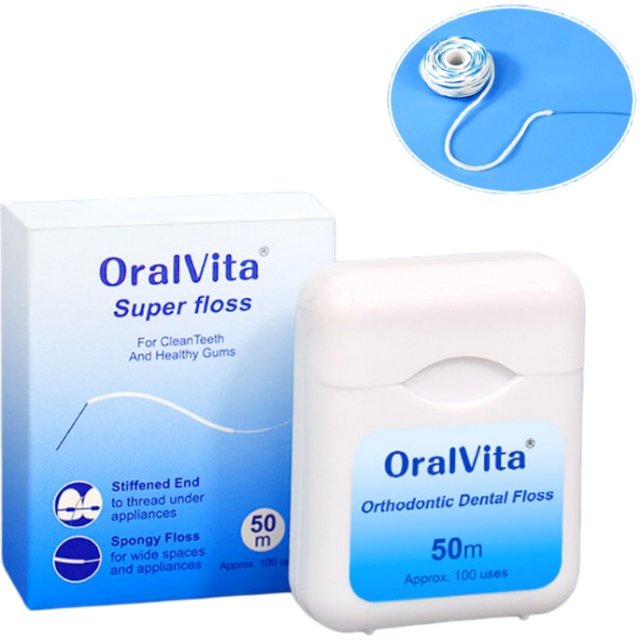 50m/Roll Orthodontic Expanded Dental Floss Fluffy Floss Thread for Braces Oral Care Toothpick Cleaning Wire Interdental Cleaner