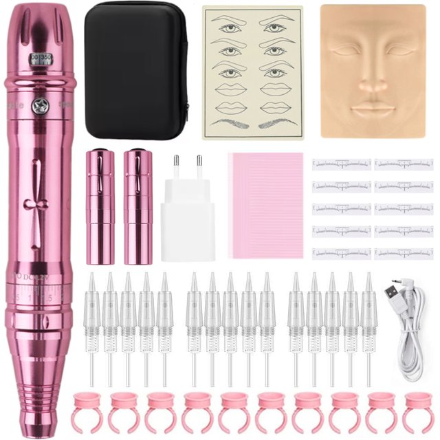 Wireless PMU Machine-Permanent Eyebrow Makeup Tattoo Machine Kit or Disposable Sterilized Tattoo Needle for Eyebrow Lip Eyeliner