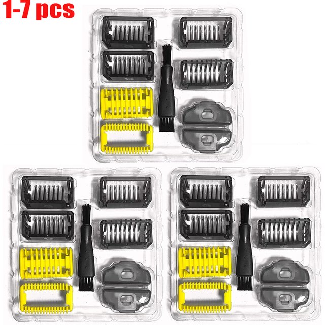 KVIFO 1-7 Pcs Guide Comb Guards for One Blade QP2520 QP2530 QP2620 QP2630 QP6510 QP6520 Face Hair Clippers Beard Trimmer Shaver