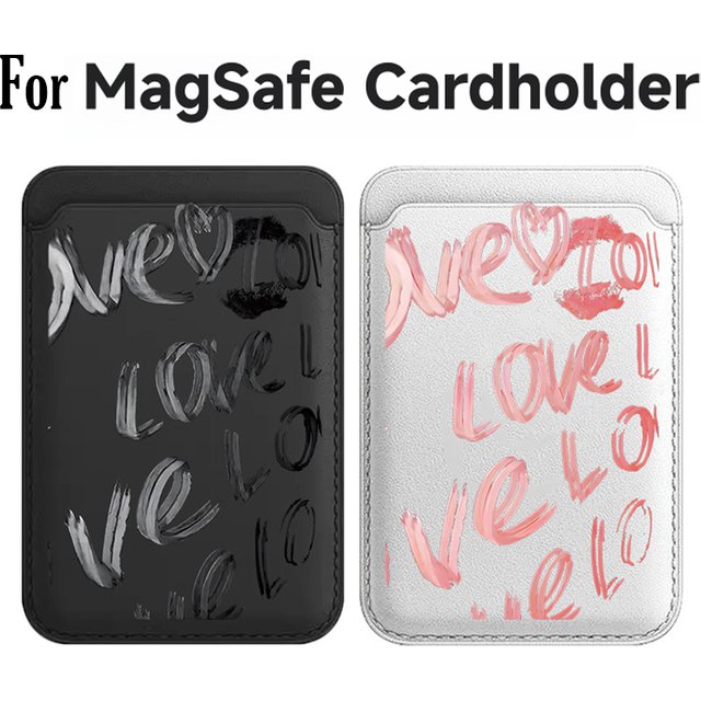 Fashion Graffiti Lipstick Text Pattern Card Holder Magnetic For iPhone 17Pro Max For Samsung Galaxy S26 For MagSafe Wallet Cover