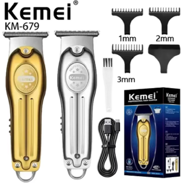 Kemei 679 Professional Hair Trimmer Electric Hair Clipper Men's Rechargeable Barber Cordless Hair Cutting Machine for Bareheaded