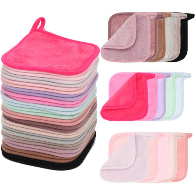 5/10/20Pcs Microfiber Face Cloths Reusable Makeup Remover Cloth Makeup Towels Face Deep Cleaning Pads Skincare Beauty Tools