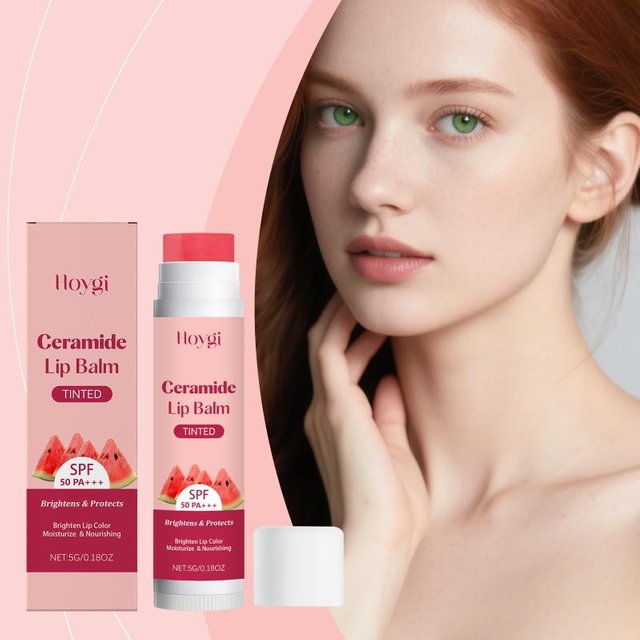 Ceramide Lip Balm Brightening Lips Lighten Lip Melanin Daily Moisturizing & Hydrating Repair Dry Chapped Lips SPF 50 Protection