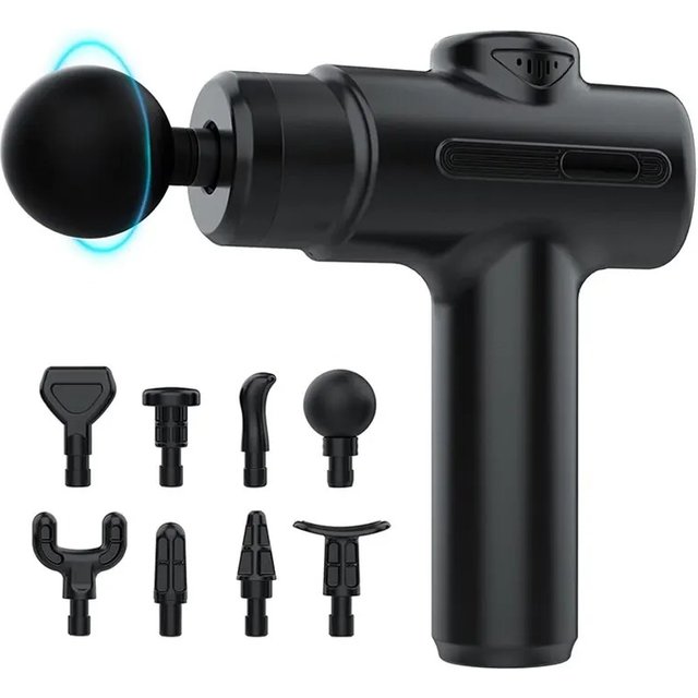 Pistolet de Massage électrique pour tissus profonds, masseur Facial, 8 têtes, bras, jambes arrière, relaxation musculaire pour le corps, le dos, le Sport, Fitness