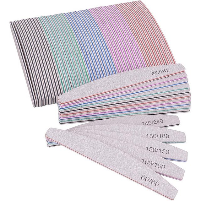 New 5PCS Nail Files 80 80 Professional Nail File Manicure File Buffer for Nails Constipation for Nails Nail Polishing File ZJC02