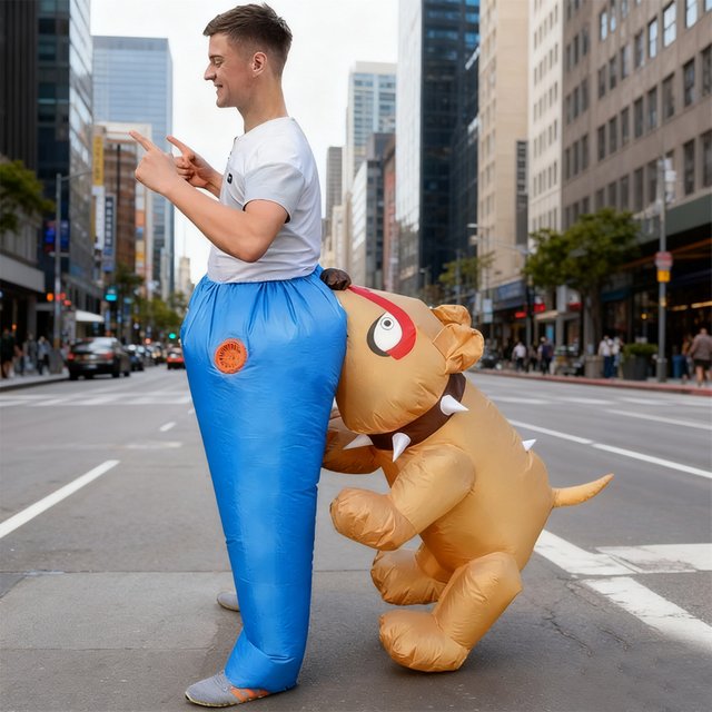 Combinaison gonflable pour homme, morsure de chien, adultes être mélangés par les chiens, Costumes bizarres créatifs, costume gonflable de fête de mascarade d'halloween