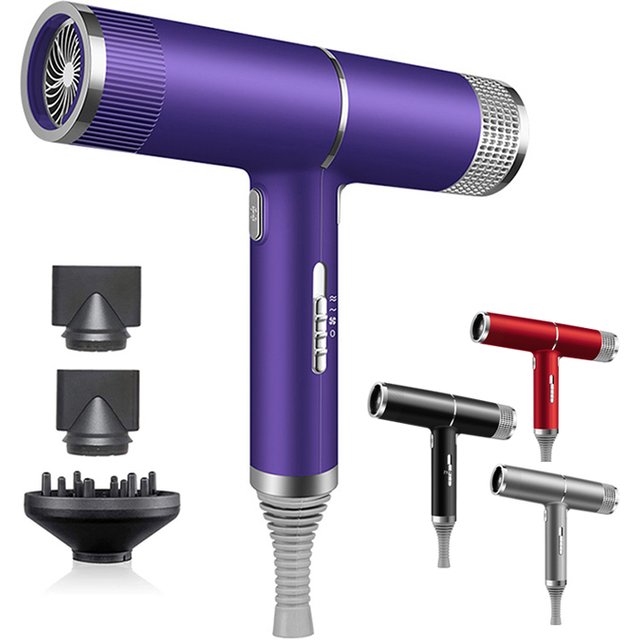 Professional Ionic Blow Dryer Low Noise Hairdryer with Nozzle Powerful Hot and Cold Salon Professional Hair Dryer