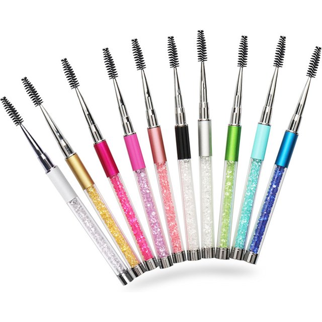 Rhinestone Handle Lash Brush Reusable Eyelash Brushes Mascara Applicator Wand Brushes Eyelash Extension Makeup Tool Eyelashes