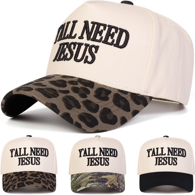Unisex Y'ALL NEED JESUS Embroidery Baseball Caps Spring Autumn Outdoor Adjustable Casual Hats Sunscreen Hat Sports Cap