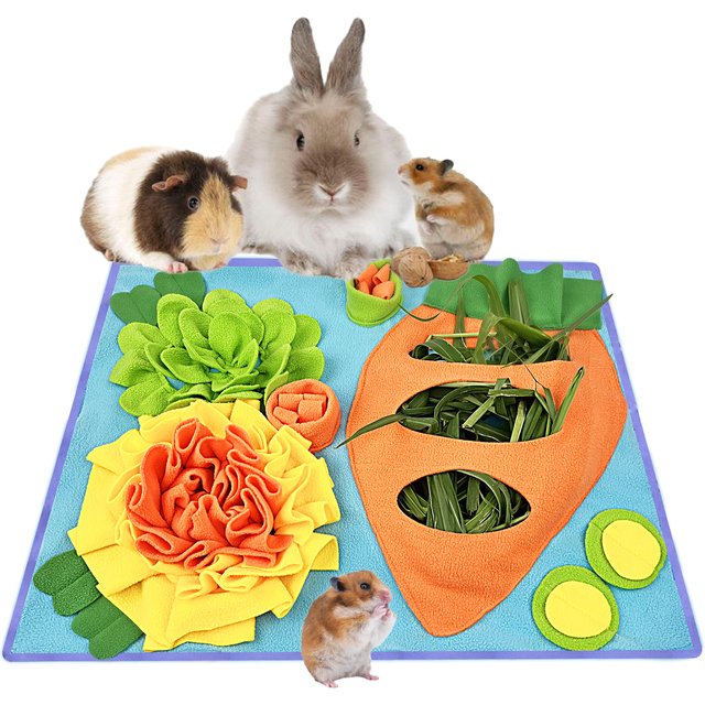 Petit tapis de reniflage pour animaux de compagnie, tapis de recherche de nourriture pour lapin, couverture d'entraînement au parfum de Hamster, mangeoire lente pour chiens et lapins