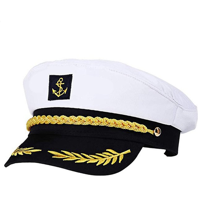 Adult Yacht Sailor Captain Hat Adjustable Men's and Women's Party Hat Makeup Ball Dressing Marine Excellent Creative Costumes