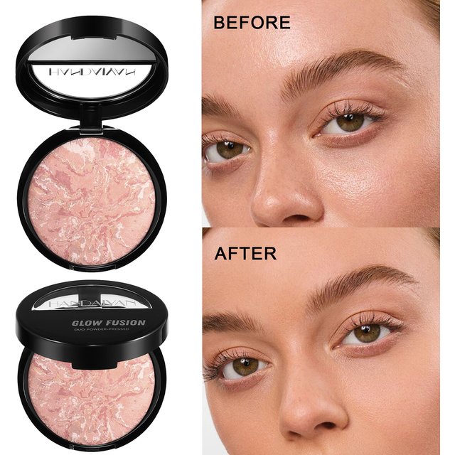 7 Colors Baked Duo Matte Finishing Powder Foundation Compact Waterproof Long Lasting Full Coverage Makeup Base Smooth Skin