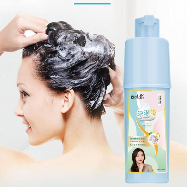 250ML Convenient Easy To Wash Bubble Hair Dye Long-lasting Unisex Natural Plant Hair Dye No Stimulating Hair Color Shampoo Women